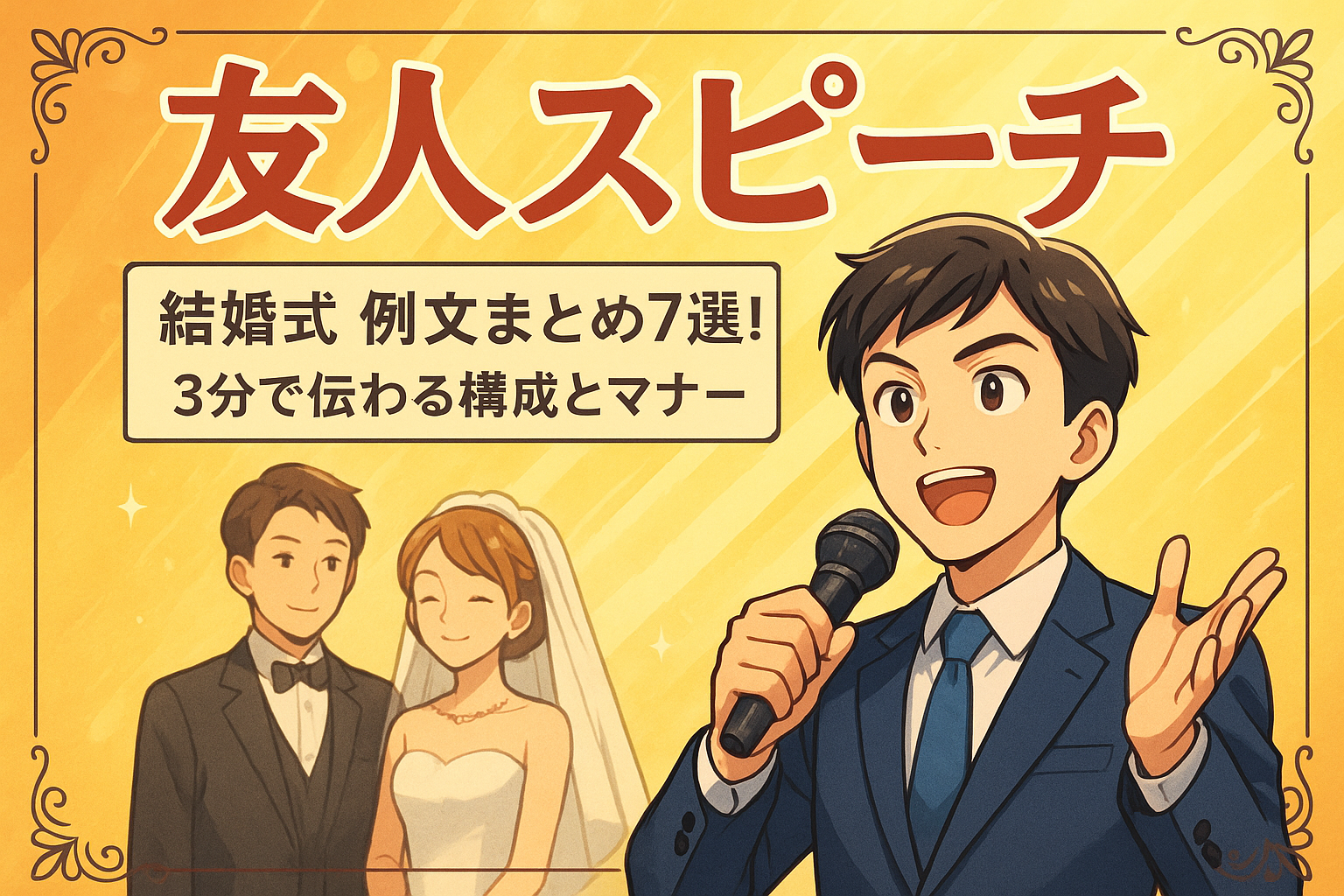 友人スピーチ 結婚式 例文まとめ7選！3分で伝わる構成とマナー