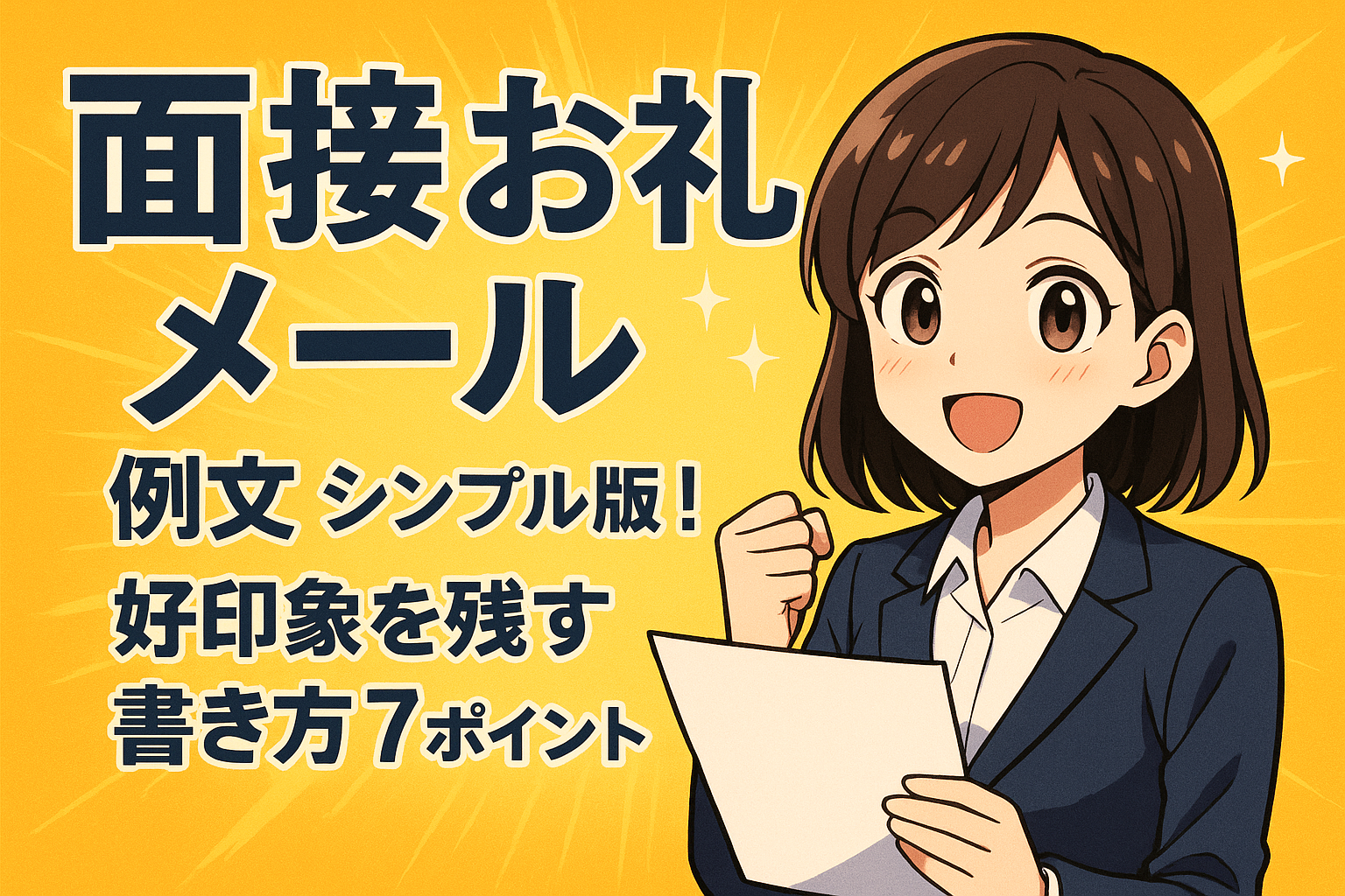 面接お礼メール 例文 シンプル版！好印象を残す書き方7ポイント