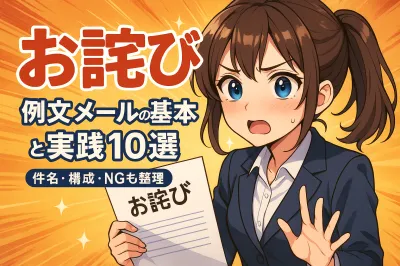 ビジネスのお詫びメールの基本と実践の例文10選！件名・構成・NGも整理