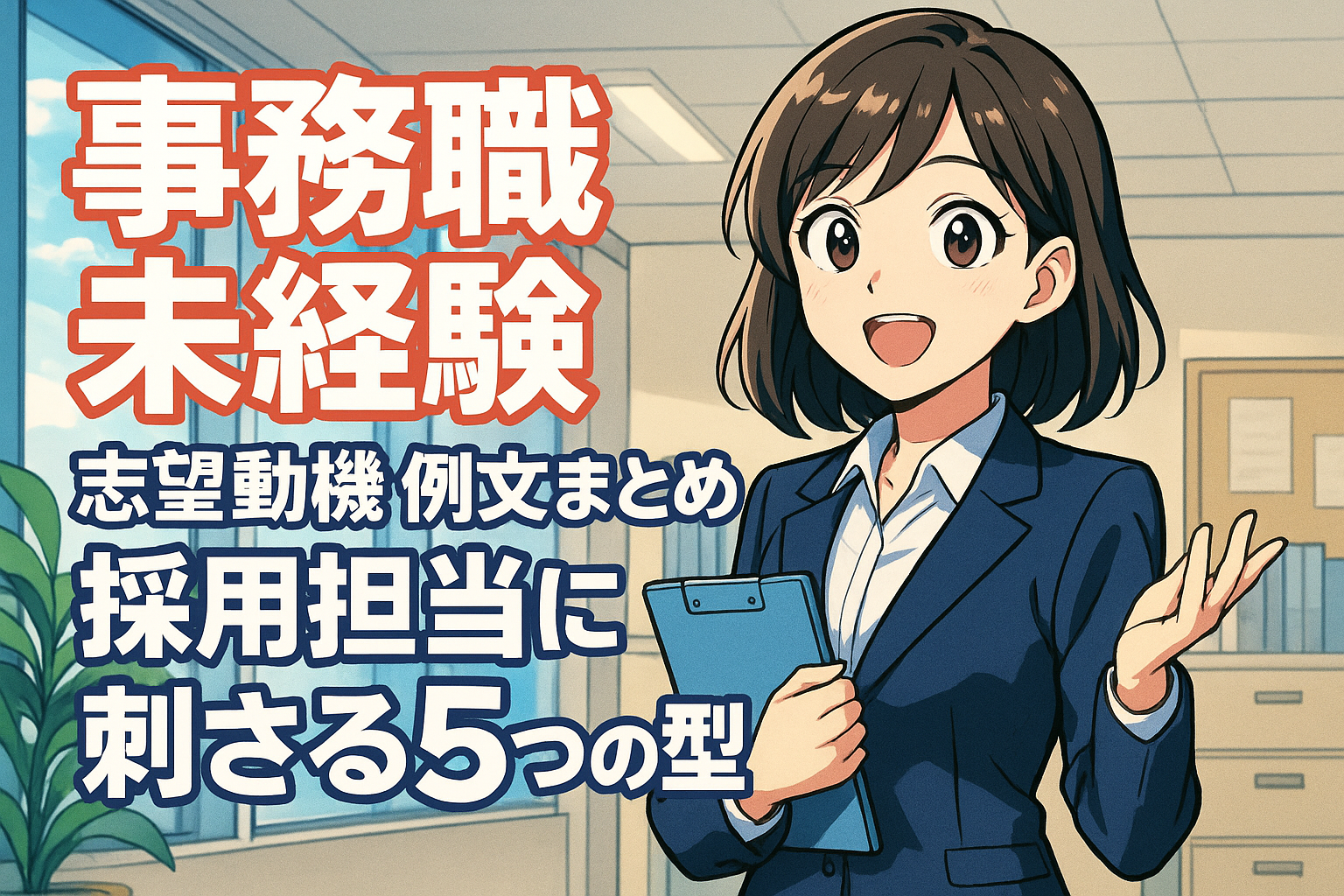 事務職未経験 志望動機 例文まとめ？採用担当に刺さる5つの型