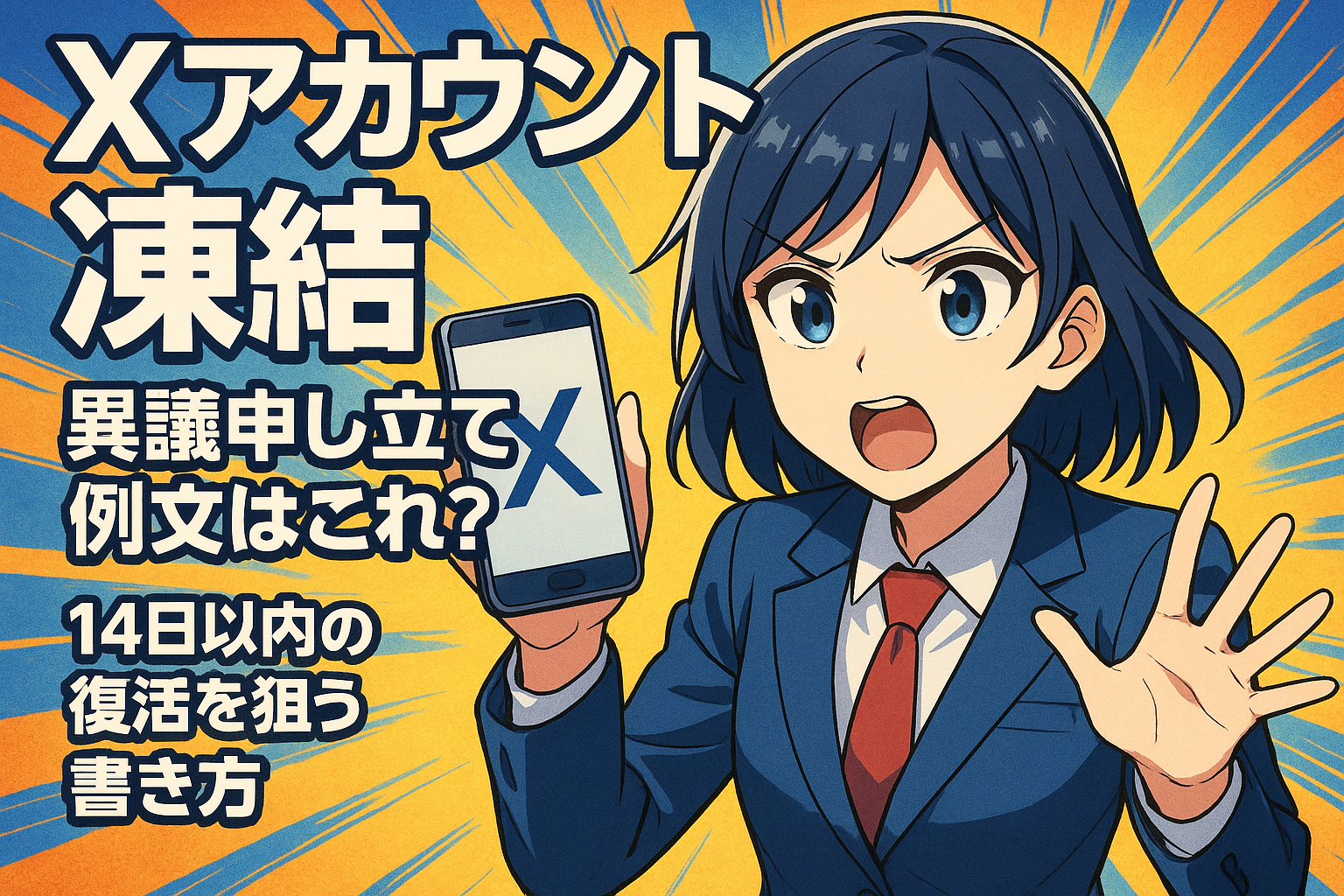 xアカウント凍結 異議申し立て 例文はこれ？14日以内の復活を狙う書き方