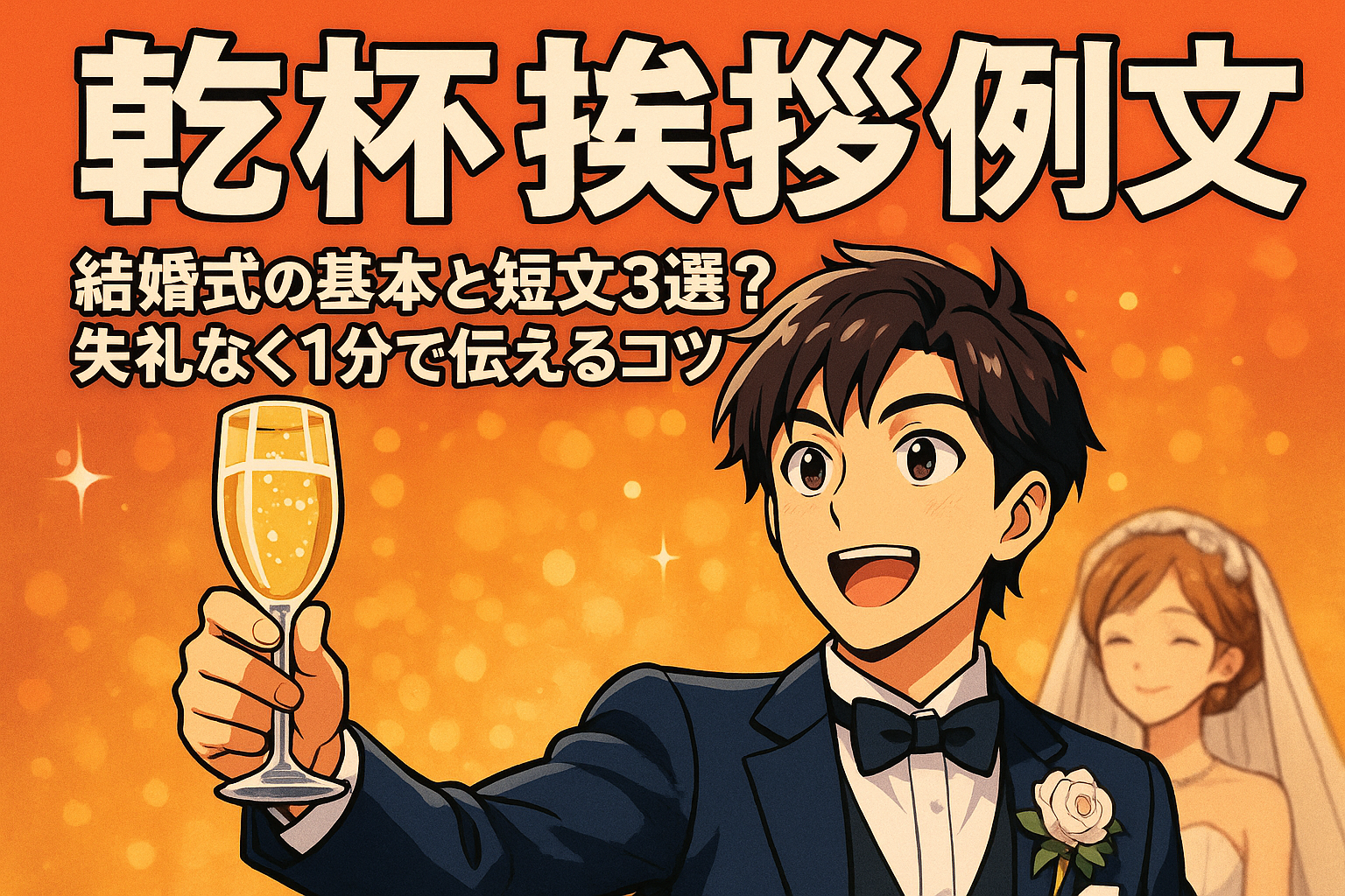 乾杯挨拶 例文 結婚式の基本と短文3選？失礼なく1分で伝えるコツ