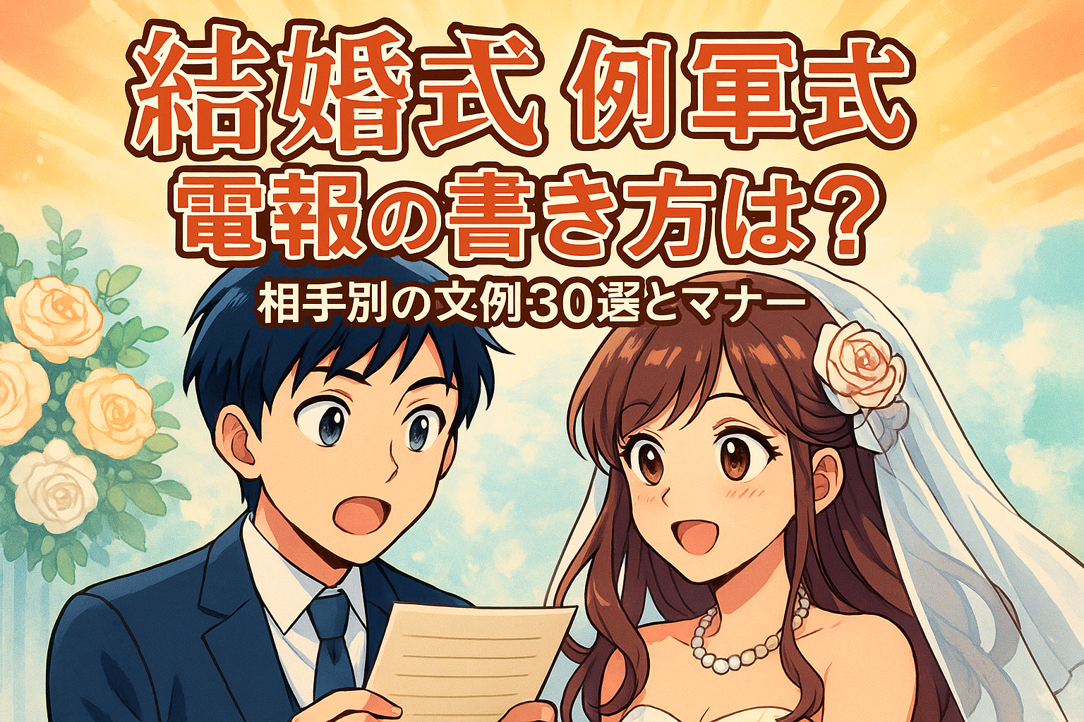 結婚式 例文 電報の書き方は？相手別の文例30選とマナー