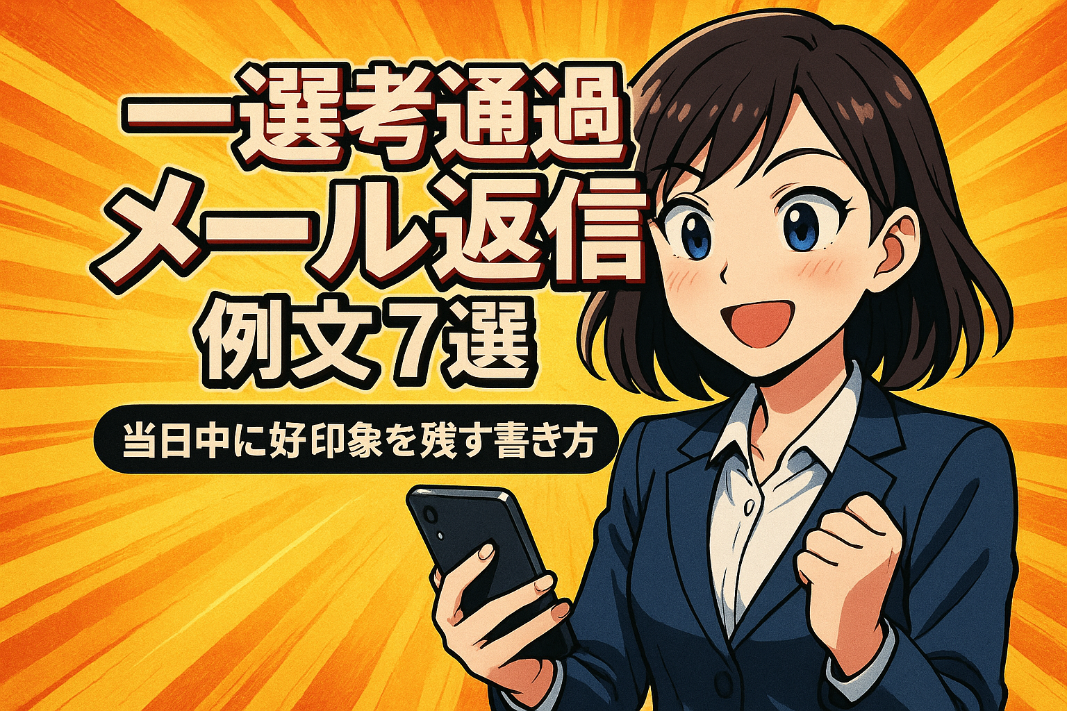 一次 選考通過メール返信 例文7選?当日中に好印象を残す書き方