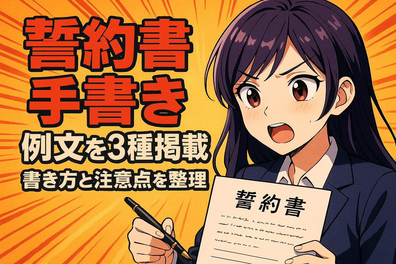 誓約書 手書き 例文を3種掲載？書き方と注意点を整理