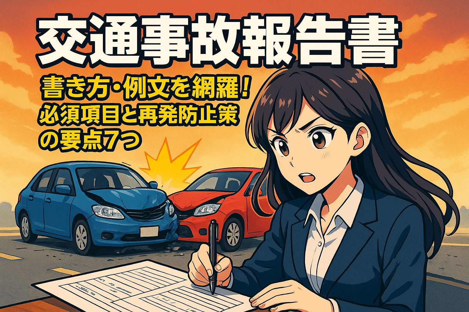 交通事故報告書 書き方 例文を網羅!必須項目と再発防止策の要点7つ