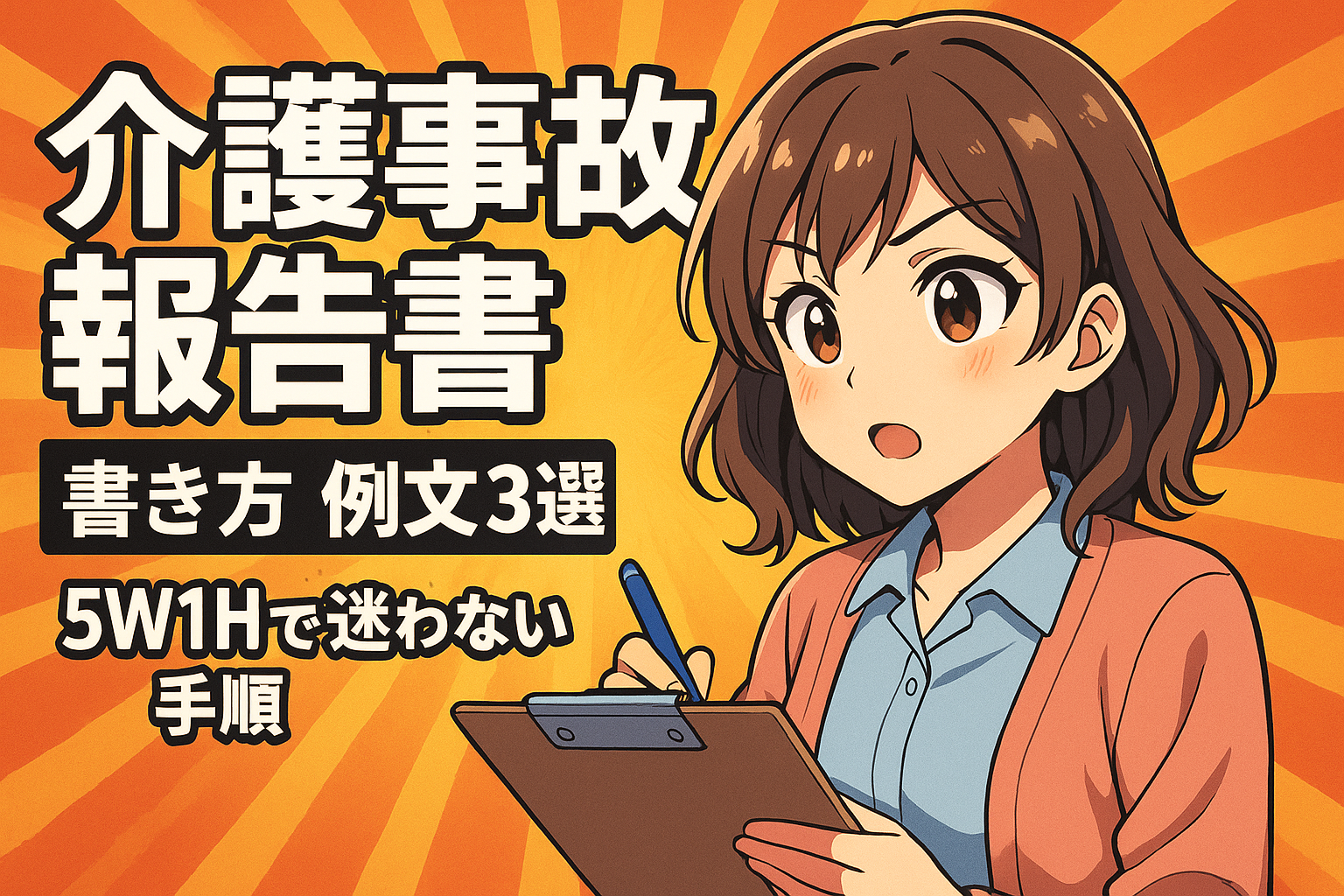 介護事故報告書 書き方 例文3選?5W1Hで迷わない手順