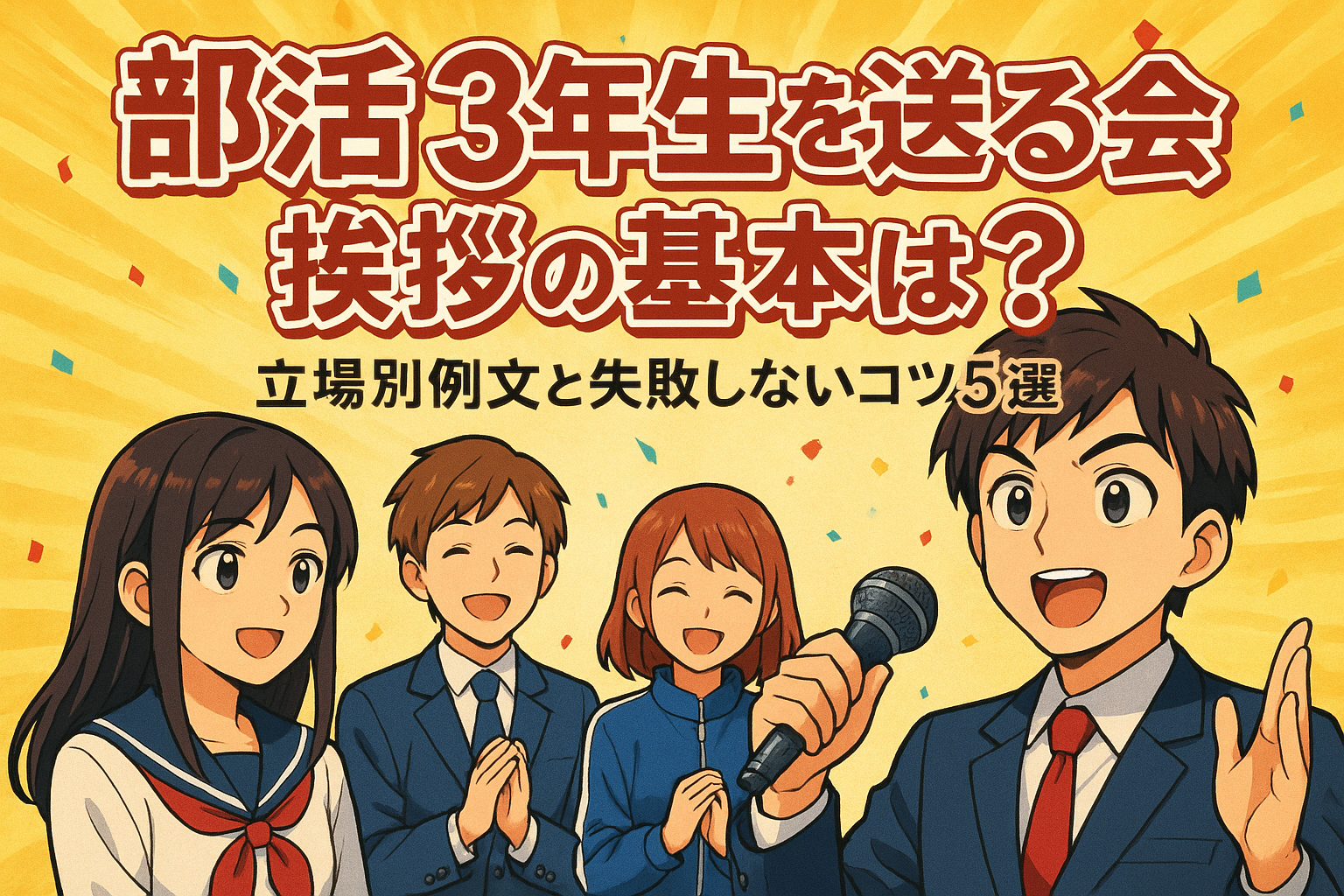 部活 3年生を送る会 挨拶の基本は？立場別例文と失敗しないコツ5選