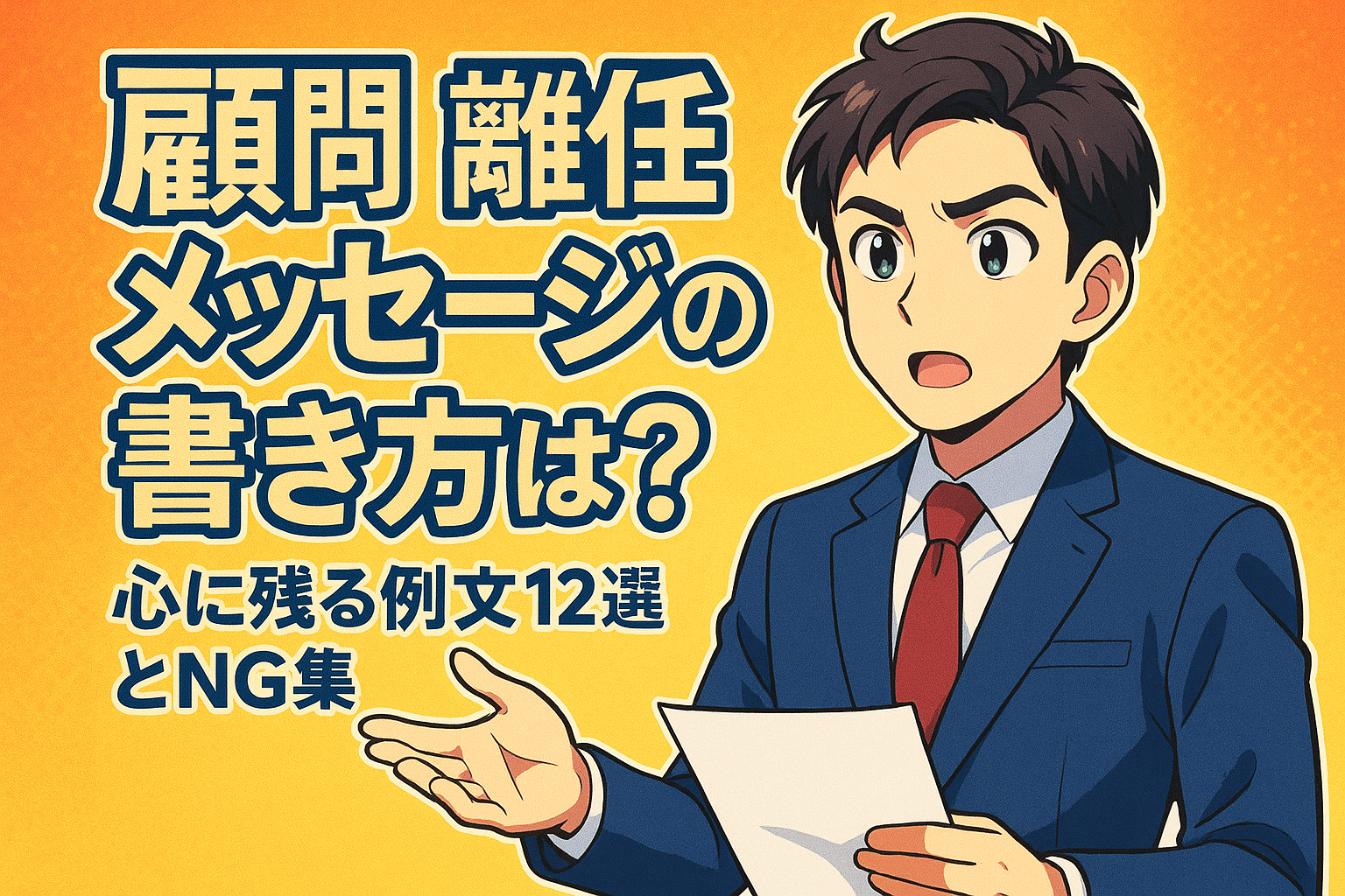 顧問 離任 メッセージの書き方は?心に残る例文12選とNG集