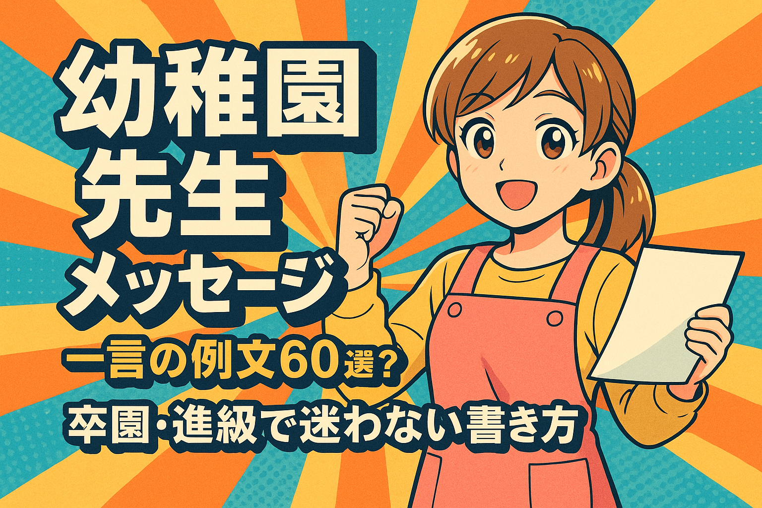 幼稚園 先生 メッセージ 一言の例文60選？卒園・進級で迷わない書き方