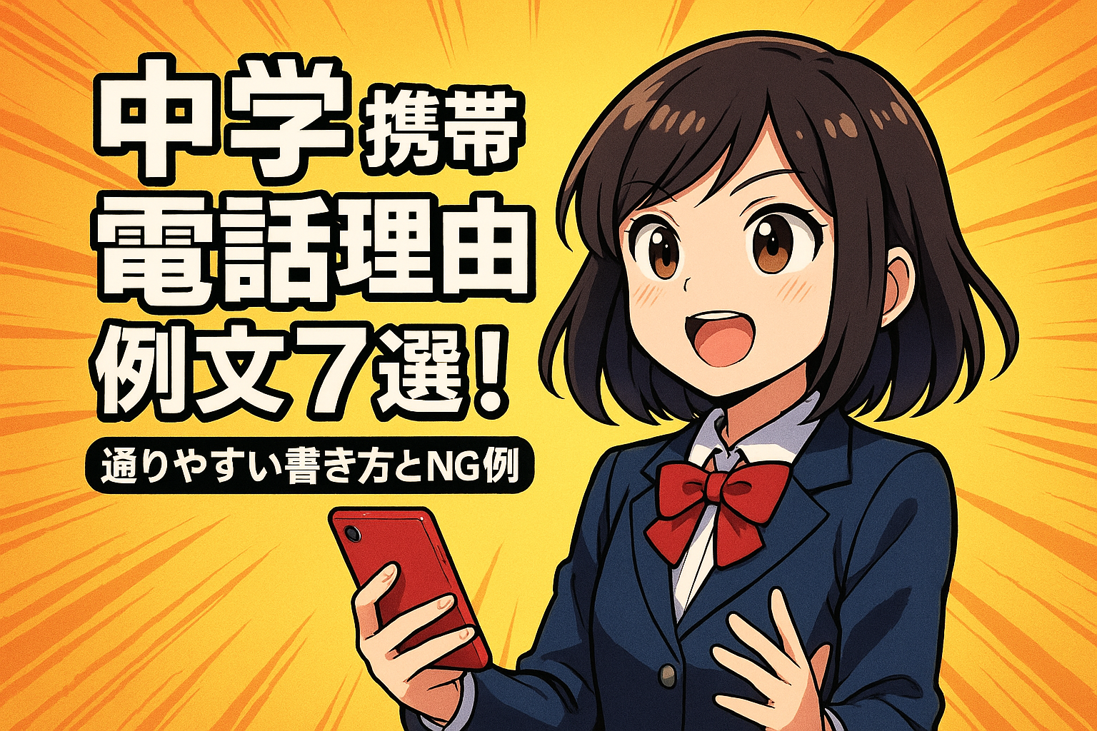 中学 携帯電話 申請理由 例文7選！通りやすい書き方とNG例