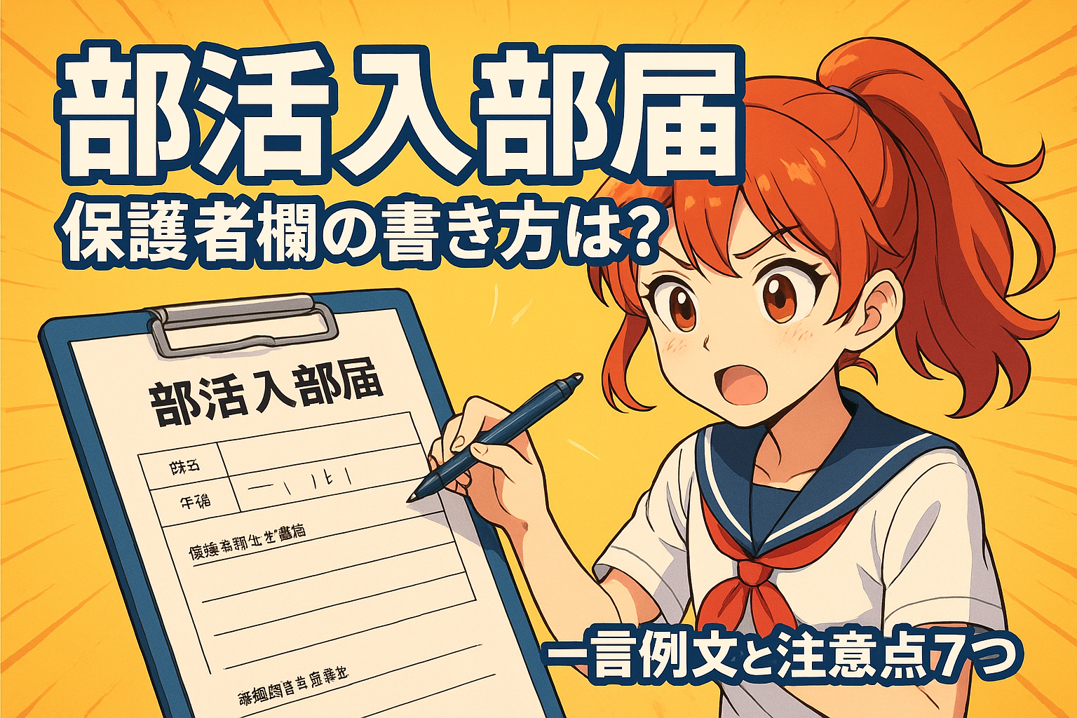 部活入部届 保護者欄の書き方は？一言例文と注意点7つ