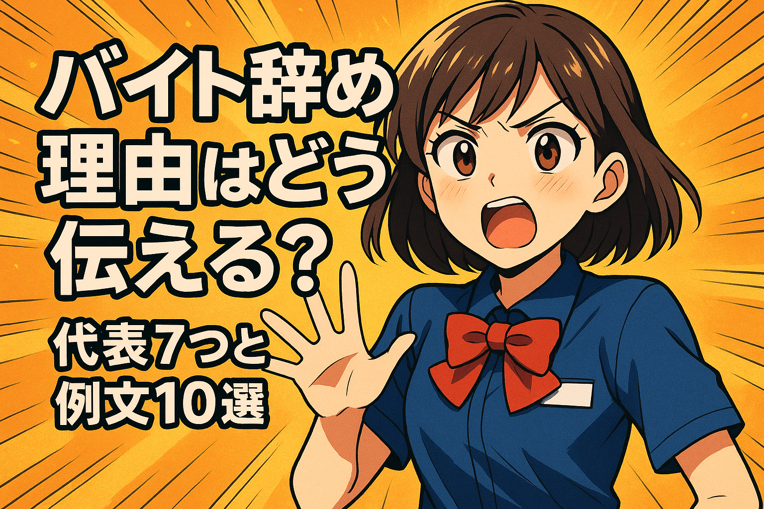 バイト辞める理由はどう伝える？代表7つと例文10選