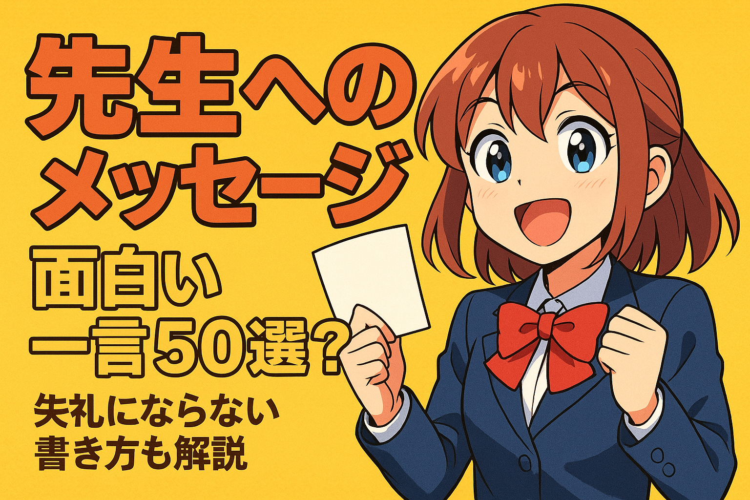 先生へのメッセージ 面白い 一言50選?失礼にならない書き方も解説