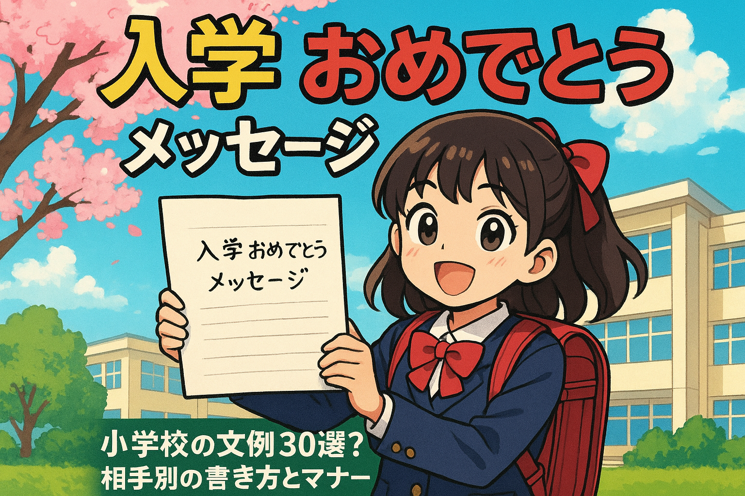 入学 おめでとう メッセージ 小学校の文例30選？相手別の書き方とマナー