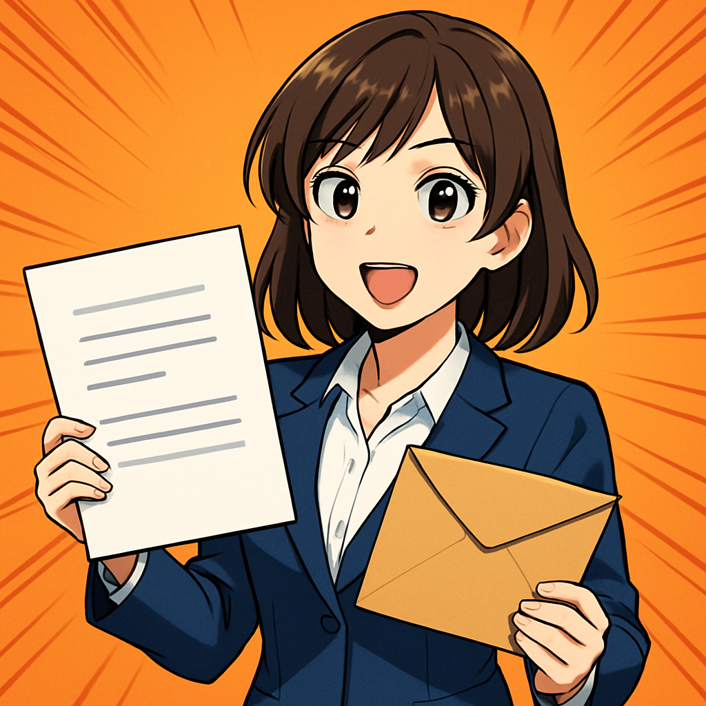 提出書類の添え状は「同封物の案内」と「用件の要約」を簡潔に書くのが基本です