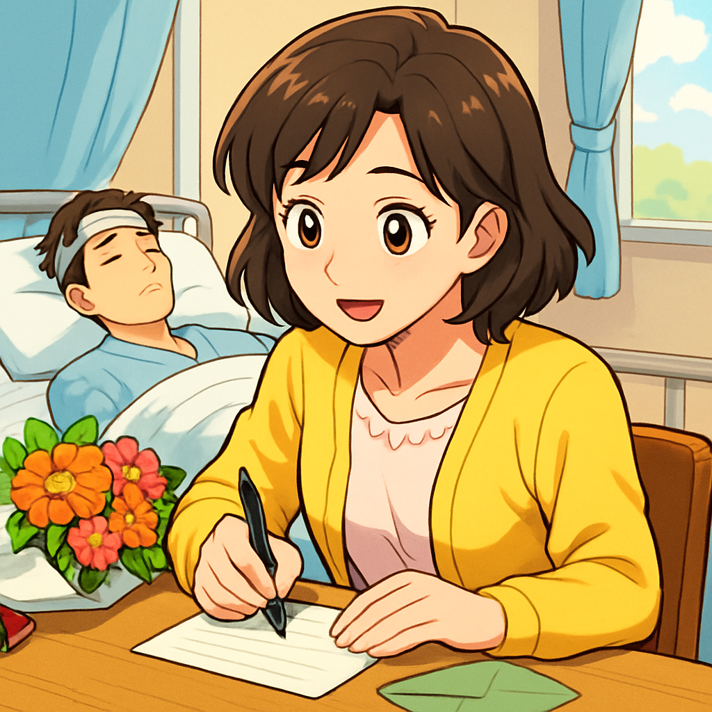 お見舞いの一筆箋は「短く、相手の回復を気遣う」が基本です