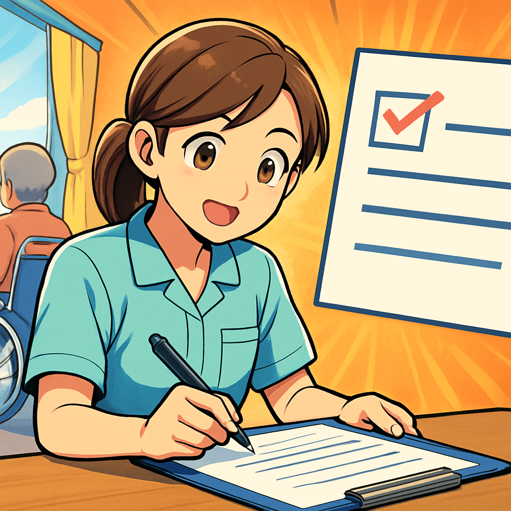 介護自己評価は「事実+工夫+次の目標」で書くのが要点です