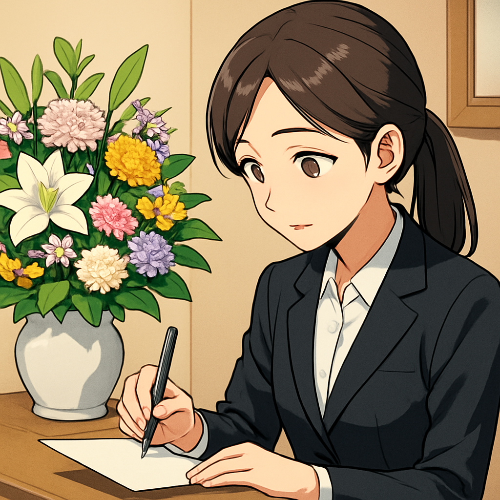 供花のお礼状は「感謝・供養の報告・略儀のお詫び」を押さえるのが基本です