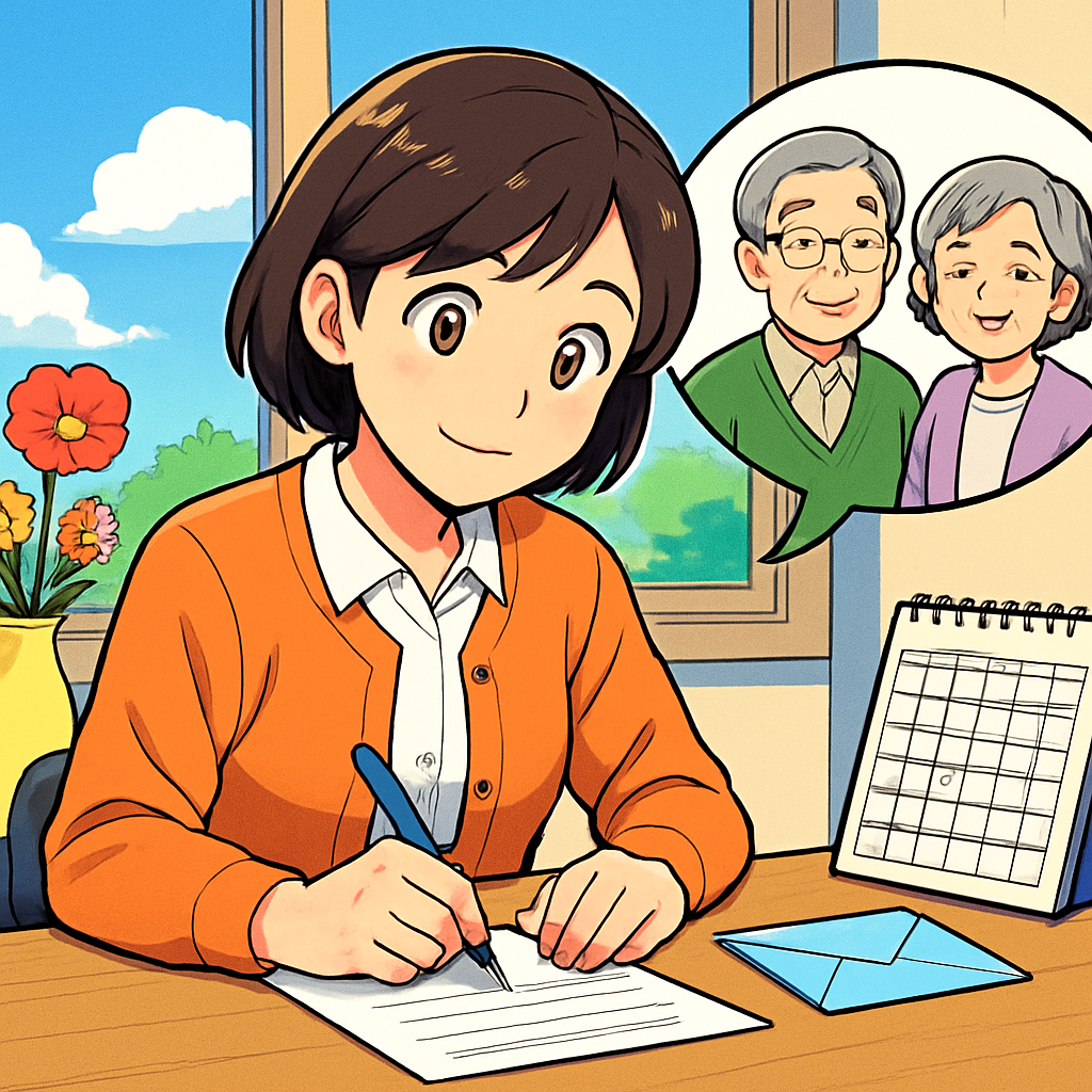 家族が安心しやすい手紙は「季節挨拶＋直近1か月の具体例＋次の一手」で整います