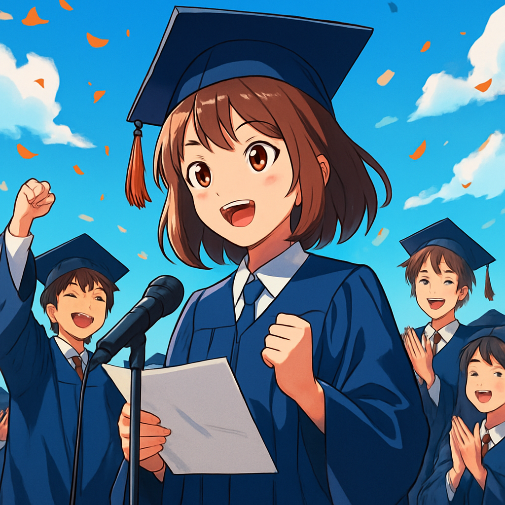 卒業の一言は「思い出・感謝・未来」でまとまりやすいです